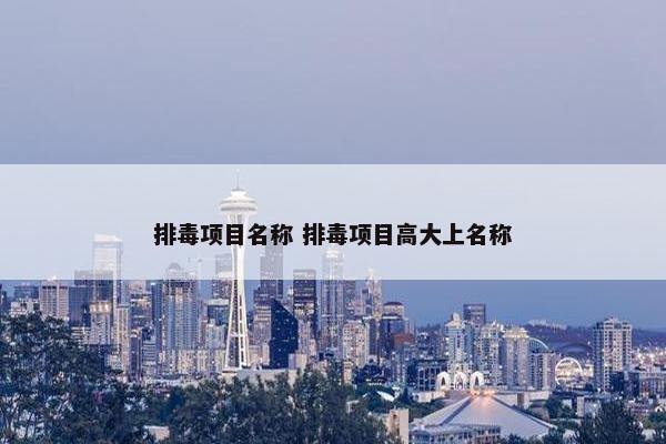 排毒项目名称 排毒项目高大上名称