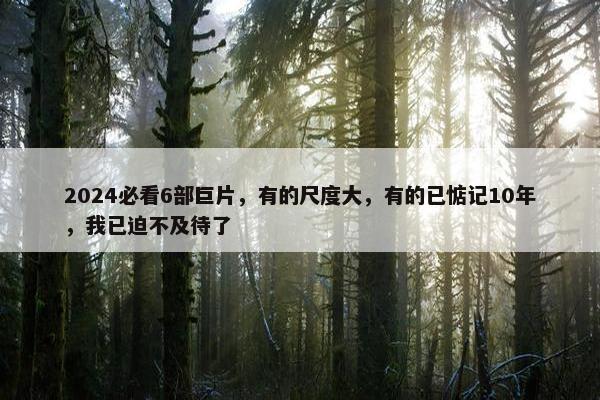 2024必看6部巨片，有的尺度大，有的已惦记10年，我已迫不及待了