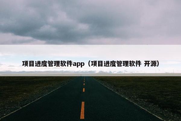 项目进度管理软件app（项目进度管理软件 开源）