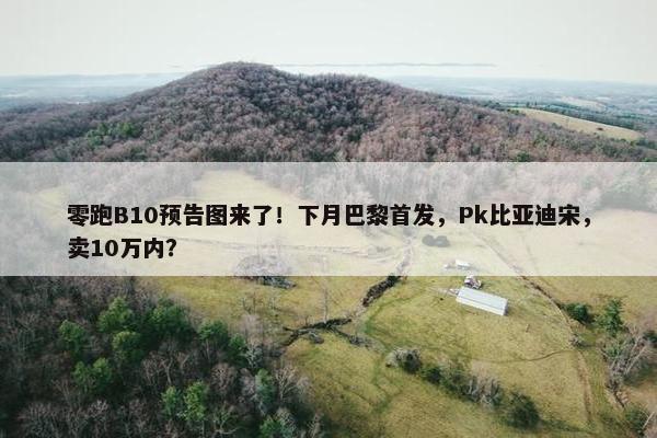 零跑B10预告图来了！下月巴黎首发，Pk比亚迪宋，卖10万内？