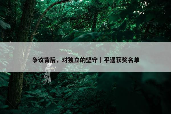 争议背后，对独立的坚守｜平遥获奖名单