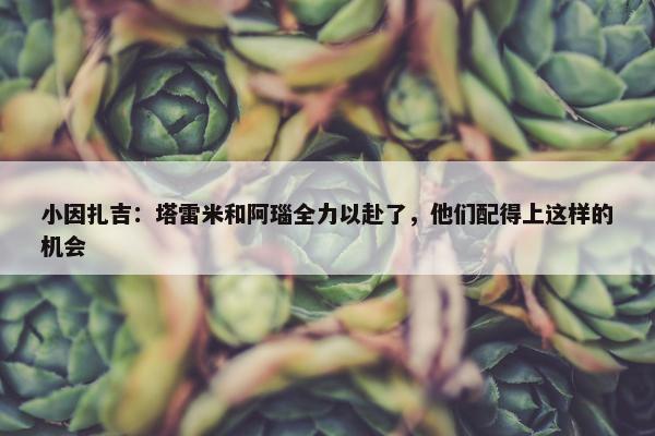 小因扎吉：塔雷米和阿瑙全力以赴了，他们配得上这样的机会