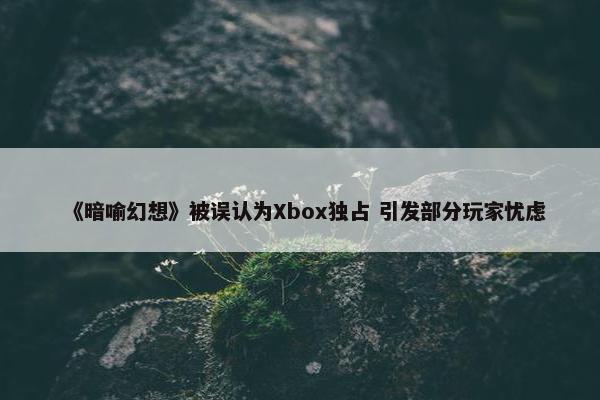 《暗喻幻想》被误认为Xbox独占 引发部分玩家忧虑