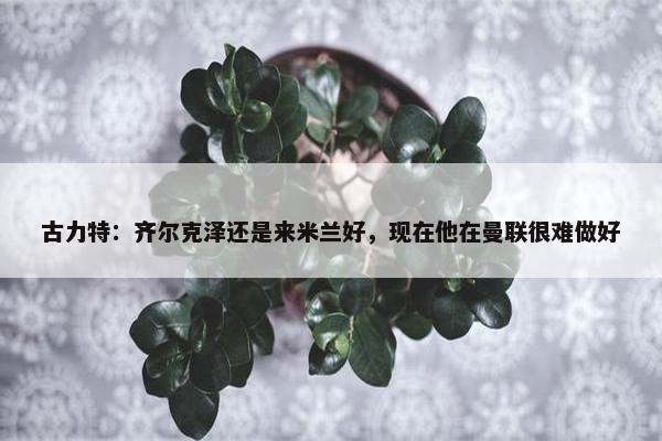 古力特：齐尔克泽还是来米兰好，现在他在曼联很难做好